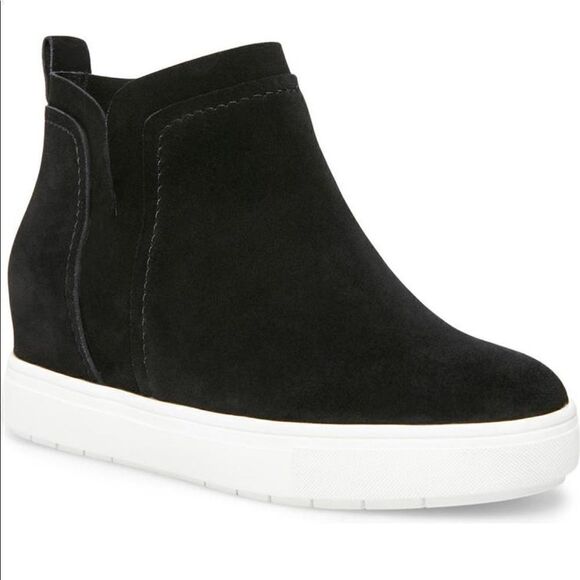 Steven Barker high top suede wedge size 6,5 in black new - Picture 1 of 9
